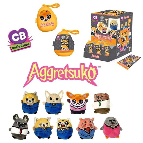 Aggretsuko Cutie Beans Series 1 - Smiling Aggretsuko with Clip Case - Picture 4 of 6